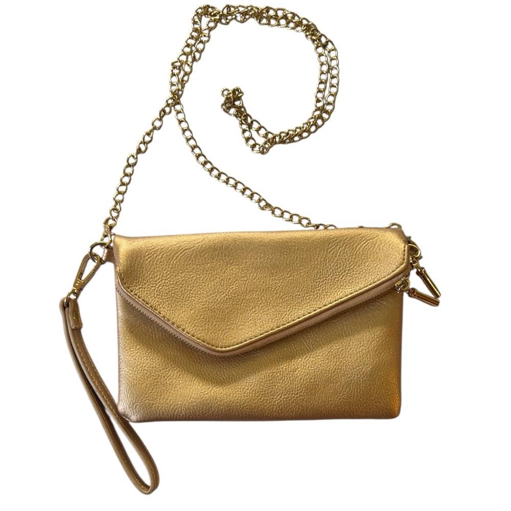 Chic Gold Wristlet with Chain Strap